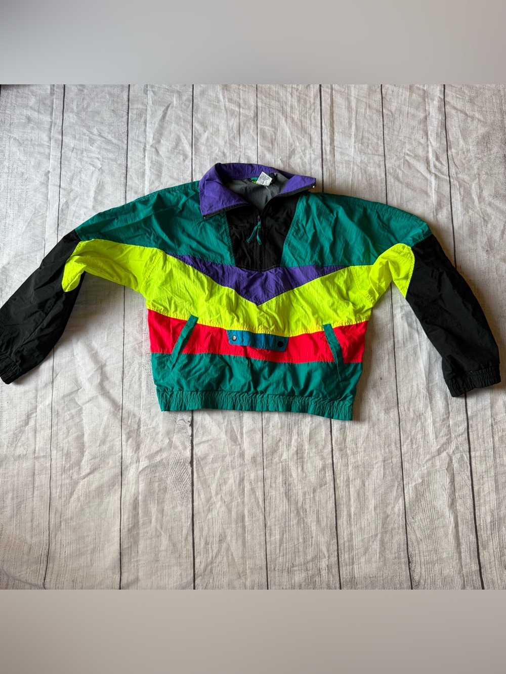 Vintage Dual Control Windbreaker Jacket 1/4 Zip Pullover Mens Size Small READ